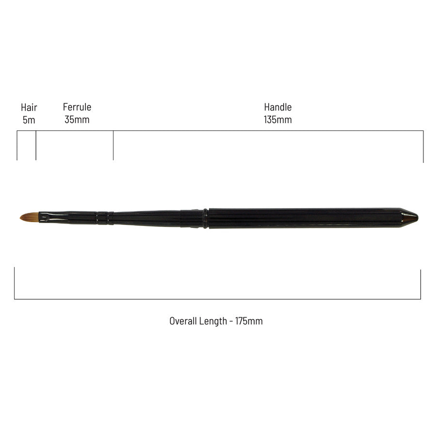 Taklon Lip Brush (Black Aluminium Case)