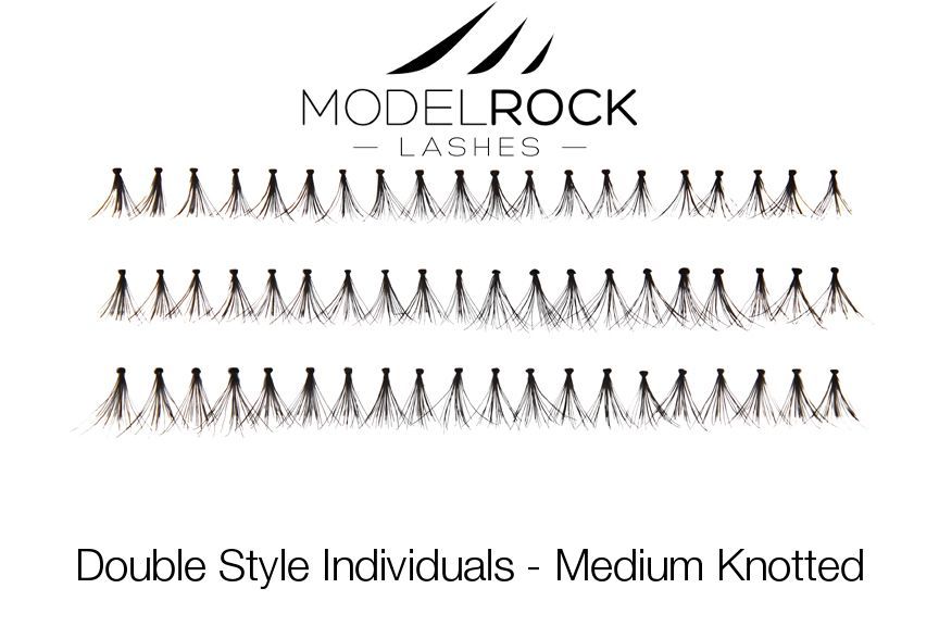 Double Style Individual Lashes - Medium Knotted