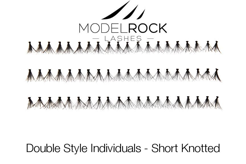 Double Style Individual Lashes - Short Knotted