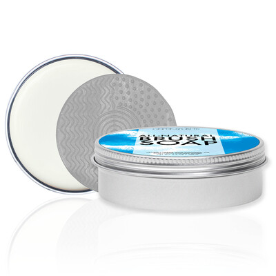 All Natural Solid Brush Soap with Scrubber