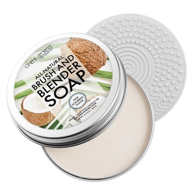 All Natural Solid Brush Soap with Scrubber