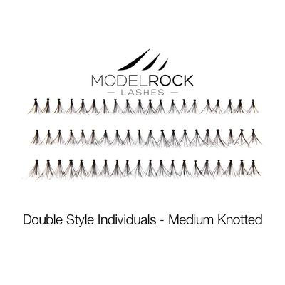 Double Style Individual Lashes - Medium Knotted