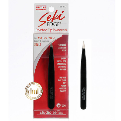 Seki Edge SS-501 Black Stainless Steel Pointed Tweezer