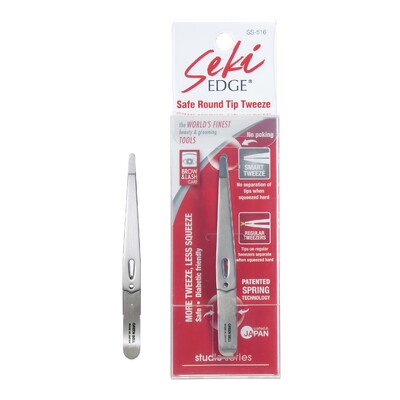 Seki Edge SS-516 Safe Round Tip Tweeze