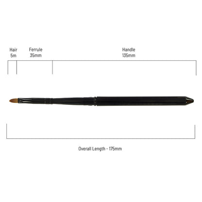 Taklon  Lip Brush (Black Aluminium Case)