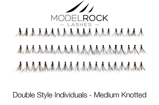  Double Style Individual Lashes - Medium Knotted
